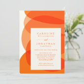 Invitation Formes Abstraites modernes en Mariage orange chic (Debout devant)