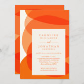 Invitation Formes Abstraites modernes en Mariage orange chic (Devant / Derrière)