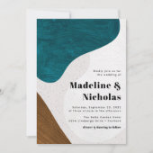 Invitation Formes Abstraites modernes Mariage Turquoise et Br (Devant)