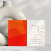 Invitation Formes Abstraites modernes Orange Bold Mariage bri