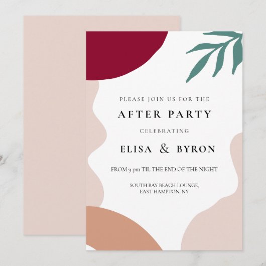 Invitation Formes abstraites modernes pour une soirée après m (Devant / Derrière)
