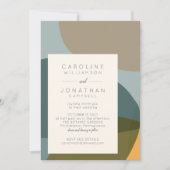 Invitation Formes Abstraites modernes Turquoise Taupe Chic Ma (Devant)