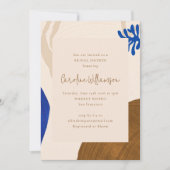Invitation Formes Abstraites rétro Fête des mariées bleue neu (Devant)