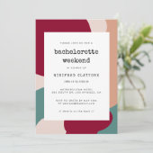 Invitation Formes Abstraites week-end de Bachelorette contemp (Debout devant)