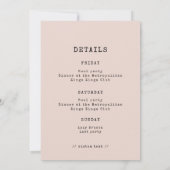 Invitation Formes Abstraites week-end de Bachelorette contemp (Dos)