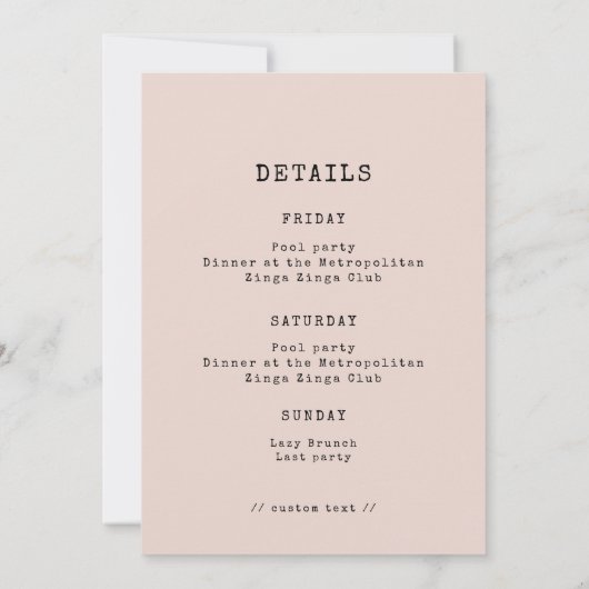 Invitation Formes Abstraites week-end de Bachelorette contemp (Dos)