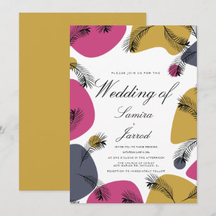 Invitation Formes Biologiques Botaniques Tropicales Mariage R