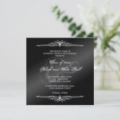 Invitation Formes blanches noires bal de danse carré élégant (Debout devant)