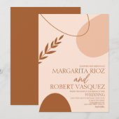 Invitation Formes d'arc bohème Tan Mariage en terre cuite (Devant / Derrière)