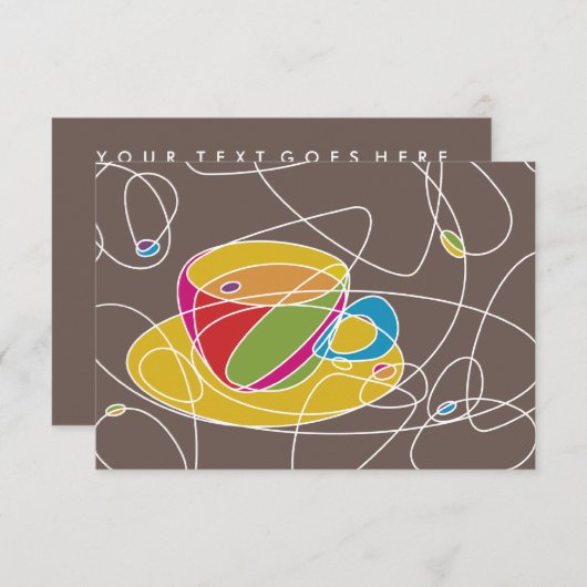 Invitation formes de CAFÉ rétro (Devant / Derrière)