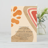 Invitation Formes de tonalité Terre moderne Mariage orange br (Debout devant)