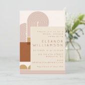 Invitation Formes et lignes modernes Fête des mariées en terr (Debout devant)