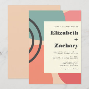 Invitation Formes fluides abstraites modernes Mariage pêche p