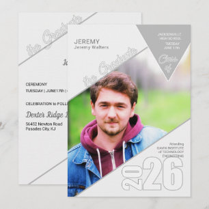 Invitation Formes géométriques 2023 Diplôme photo