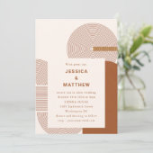 Invitation Formes géométriques modernes Ligne Mariage en terr (Debout devant)