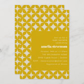 Invitation Formes géométriques modernes rétro Baby shower jau (Devant / Derrière)
