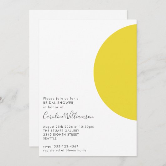 Invitation Formes géométriques simples Fête des mariées gris  (Devant / Derrière)