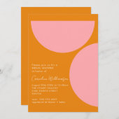 Invitation Formes géométriques simples Fête des mariées rose (Devant / Derrière)