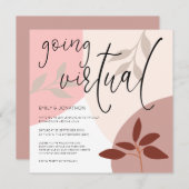 Invitation Formes modernes Feuille Script aller Mariage virtu (Devant / Derrière)