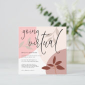 Invitation Formes modernes Feuille Script aller Mariage virtu (Debout devant)