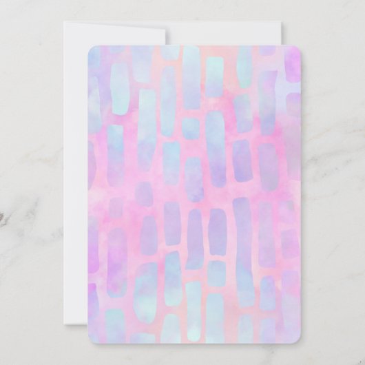 Invitation Formes rectangulaires violettes et bleues sur Mari (Dos)