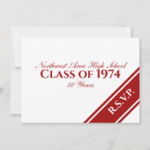 Invitation Formulaire de réponse à la réunion de classe de tr (Dos)