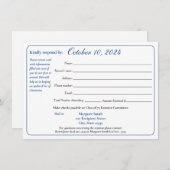 Invitation Formulaire de réponse à la réunion de classe de tr (Devant / Derrière)