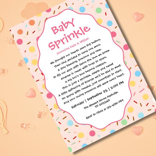 Invitation Formulation d'invitation pour une baby sprinkle po