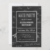 Invitation Formules en mathématiques noires blanches Tableau  (Devant)