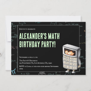 Invitation Formules mathématiques mignonnes fête d'anniversai