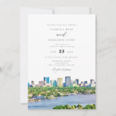 Invitation FORT LAUDERDALE Aquarelle Mariage Skyline (Devant)