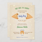 Invitation Fortune Cookie C'est Baby Boy Gentleman Blue Douch (Devant / Derrière)