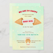 Invitation Fortune Cookie C'est bébé fille mignonne douche Sp (Devant / Derrière)