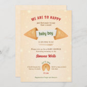 Invitation Fortune Cookie C'est bébé garçon mignon douche sau (Devant / Derrière)