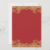 Invitation Fortune Red Gold Lace Masquerade 15 Quinceañera (Dos)