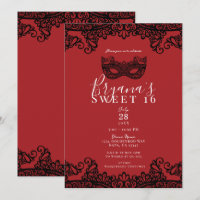 Fortune Rouge Dentelle Noire Bal Masqué Sweet 16 F