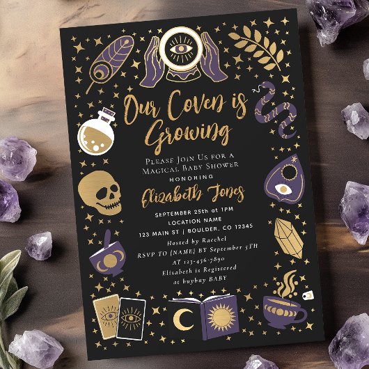 Invitation Fortune Teller Future Witchy Baby shower