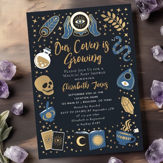 Invitation Fortune Teller Future Witchy Baby shower