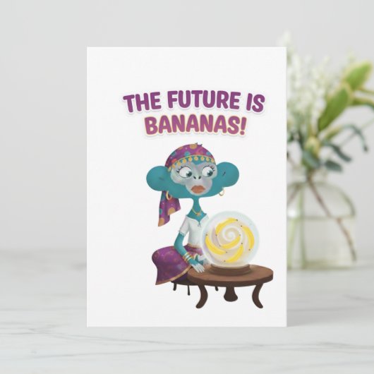 Invitation fortune teller monkey (Debout devant)