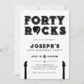 Invitation Forty Rocks Guitar Pick 40th Birthday Party (Devant)
