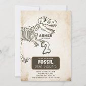 Invitation Fossil Dig Dinosaur fête d'anniversaire (Devant)