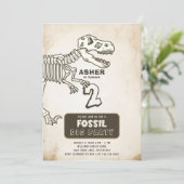 Invitation Fossil Dig Dinosaur fête d'anniversaire (Debout devant)