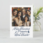 Invitation Foto Joyeux Noël & Bonne Année (Debout devant)