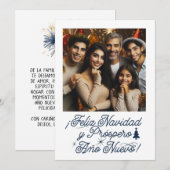 Invitation Foto Joyeux Noël & Bonne Année (Devant / Derrière)