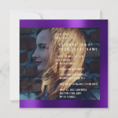 Invitation Foto nuptiale Graduation Anniversaire Plum Metalli (Devant)