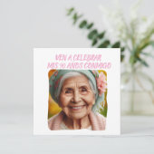 Invitation Foto Personalizada Mis 90 Años - 90 Ans Personnali (Debout devant)