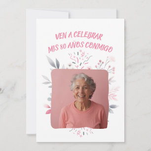 Invitation Foto Personnalisée Mes 80 Ans - 80 Years Custom
