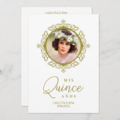 Invitation Foto Quinceañera Español Efecto Encaje Clásico (Devant / Derrière)