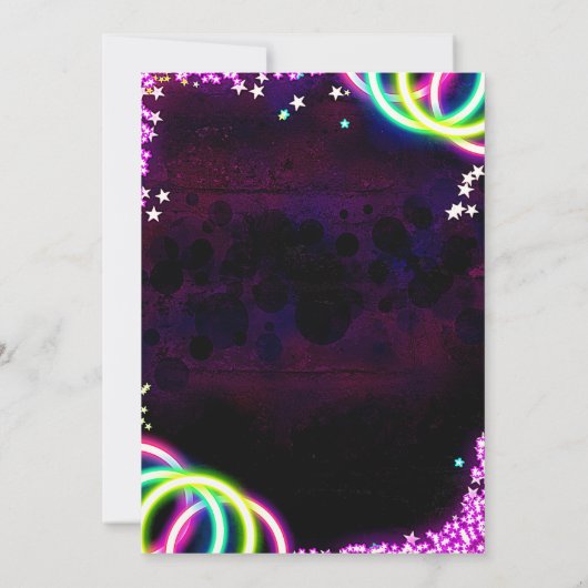 Invitation Fou de Neon fou Fou Fou Fou Fête d'Anniversaire (Dos)
