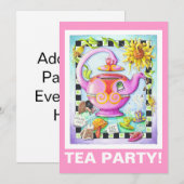 INVITATION FOU DE THÉ PARTY (Devant / Derrière)